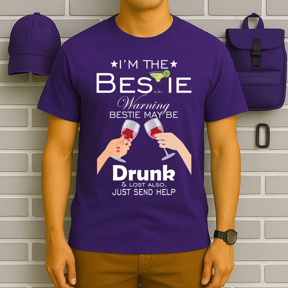 I'm The Bestie Warning Drunk Lost Just Send Help T-Shirt