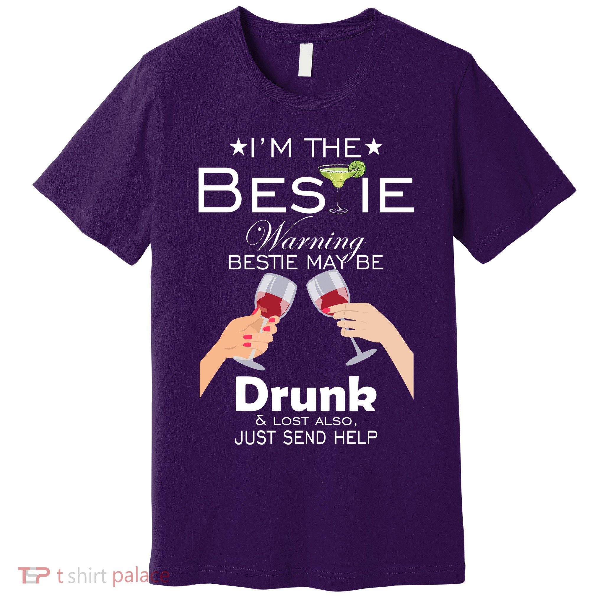 I'm The Bestie Warning Drunk Lost Just Send Help Premium T-Shirt