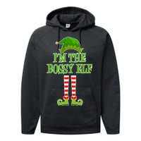 I'm The Bossy Elf Matching Family Christmas Performance Fleece Hoodie