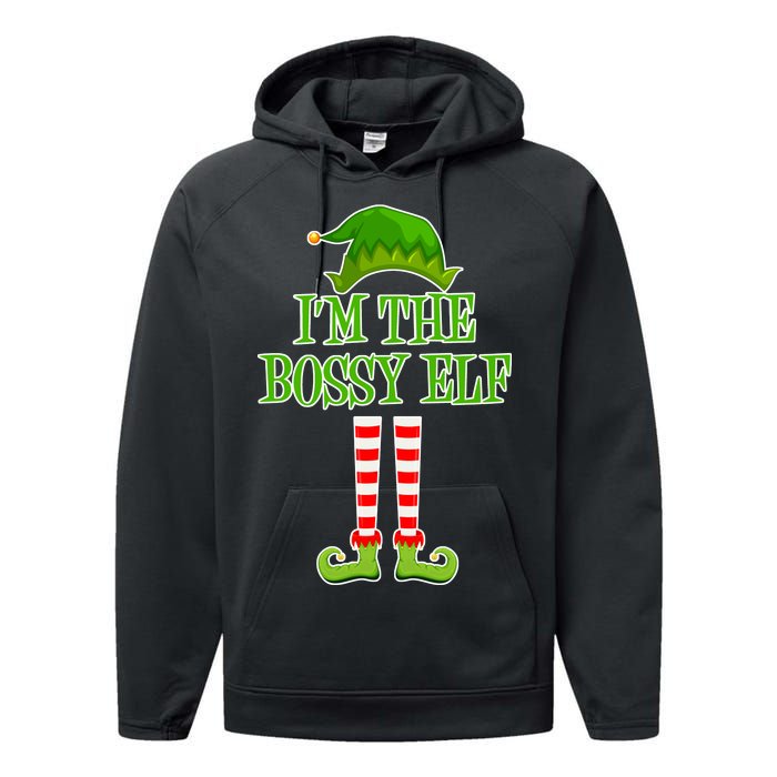 I'm The Bossy Elf Matching Family Christmas Performance Fleece Hoodie