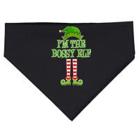 I'm The Bossy Elf Matching Family Christmas USA-Made Doggie Bandana