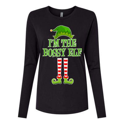 I'm The Bossy Elf Matching Family Christmas Womens Cotton Relaxed Long Sleeve T-Shirt