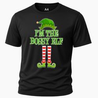 I'm The Bossy Elf Matching Family Christmas Cooling Performance Crew T-Shirt