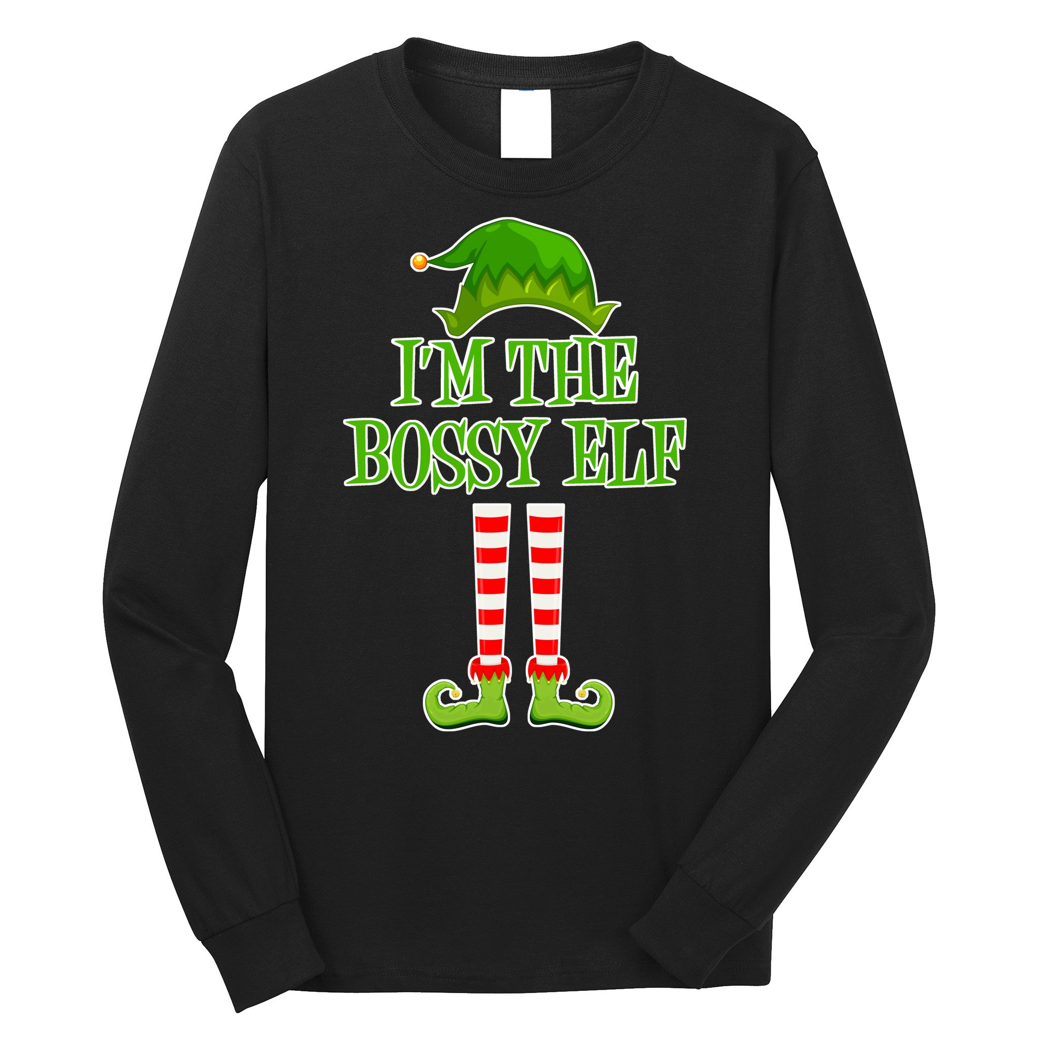 I'm The Bossy Elf Matching Family Christmas Long Sleeve Shirt
