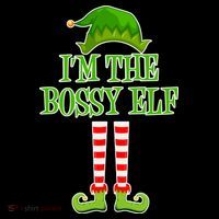 I'm The Bossy Elf Matching Family Christmas Apron