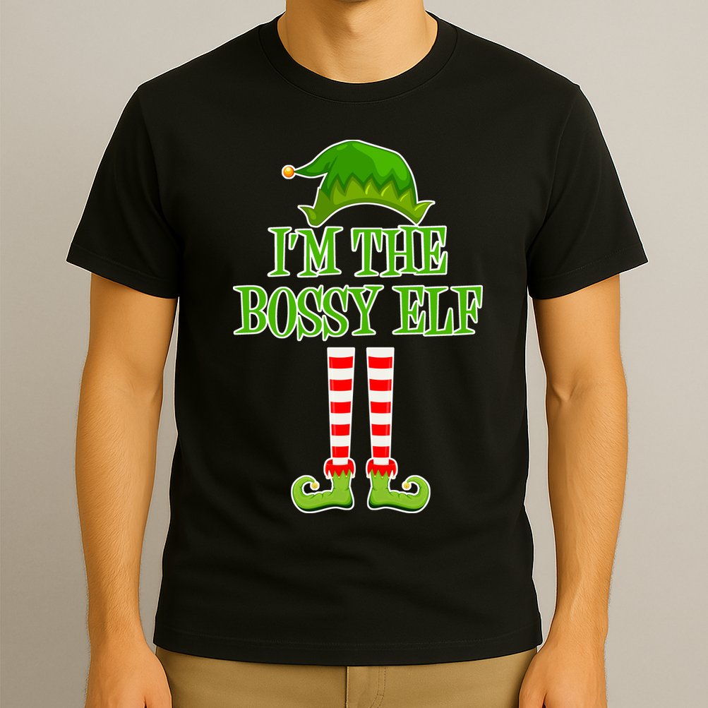 I'm The Bossy Elf Matching Family Christmas T-Shirt