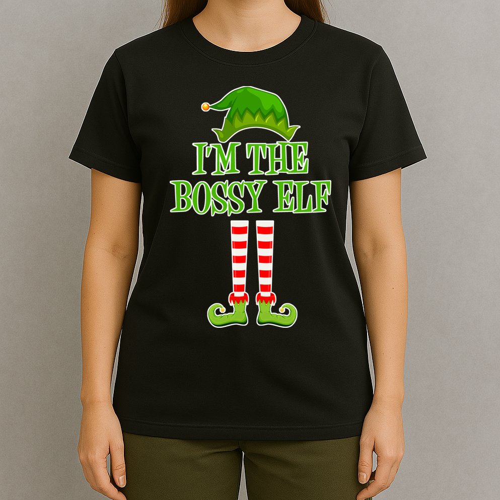 I'm The Bossy Elf Matching Family Christmas T-Shirt