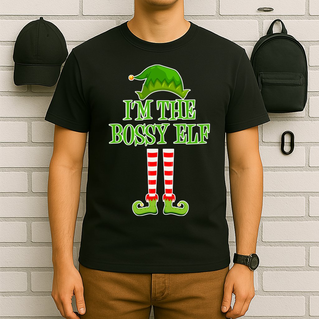 I'm The Bossy Elf Matching Family Christmas T-Shirt
