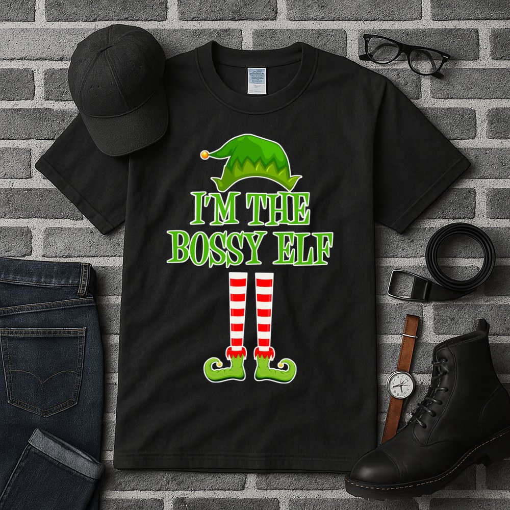 I'm The Bossy Elf Matching Family Christmas Tall T-Shirt