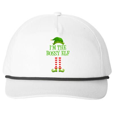 I'm The Bossy Elf Matching Family Christmas Snapback Five-Panel Rope Hat