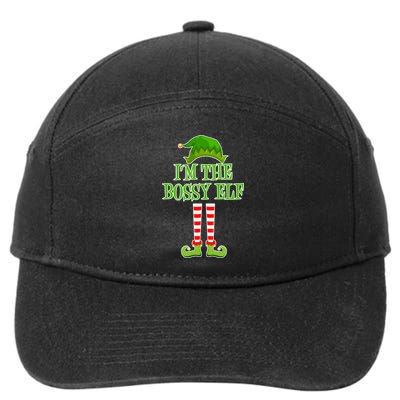 I'm The Bossy Elf Matching Family Christmas 7-Panel Snapback Hat