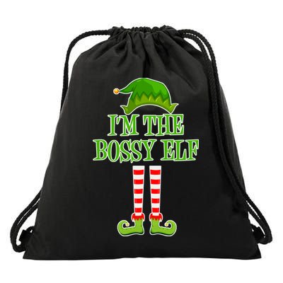 I'm The Bossy Elf Matching Family Christmas Drawstring Bag