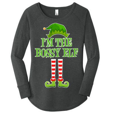 I'm The Bossy Elf Matching Family Christmas Women's Perfect Tri Tunic Long Sleeve Shirt