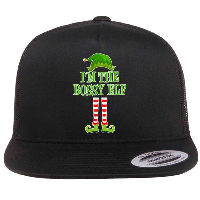 I'm The Bossy Elf Matching Family Christmas Flat Bill Trucker Hat