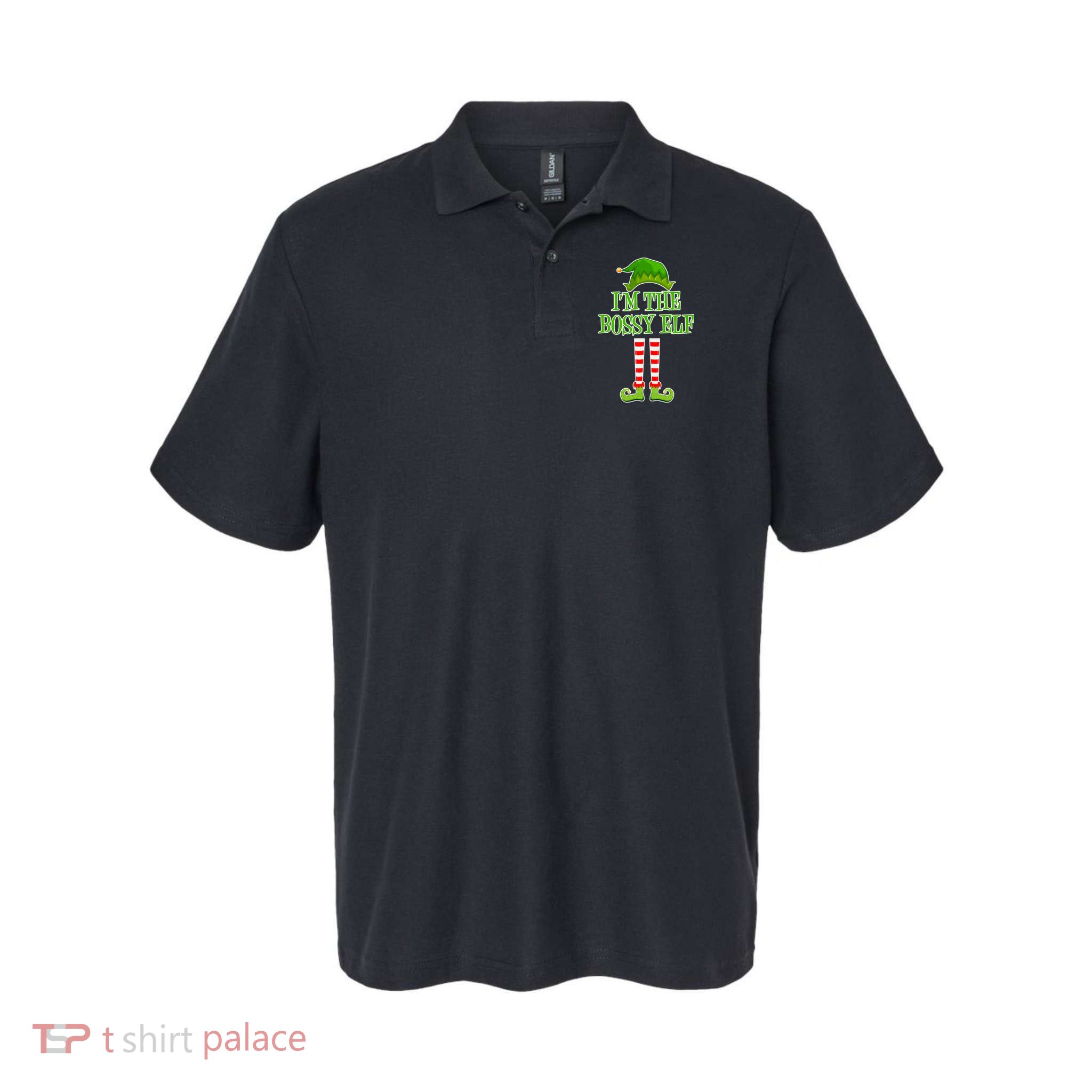 I'm The Bossy Elf Matching Family Christmas Polo
