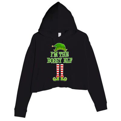 I'm The Bossy Elf Matching Family Christmas Crop Fleece Hoodie