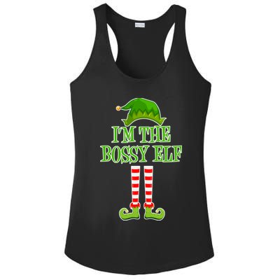 I'm The Bossy Elf Matching Family Christmas Ladies PosiCharge Competitor Racerback Tank
