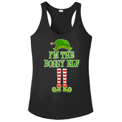 I'm The Bossy Elf Matching Family Christmas Ladies PosiCharge Competitor Racerback Tank