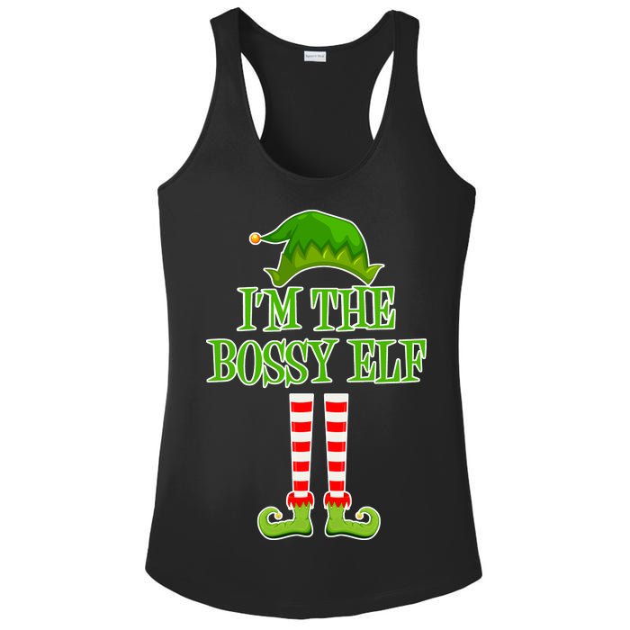 I'm The Bossy Elf Matching Family Christmas Ladies PosiCharge Competitor Racerback Tank