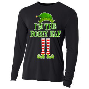 I'm The Bossy Elf Matching Family Christmas Cooling Performance Long Sleeve Crew