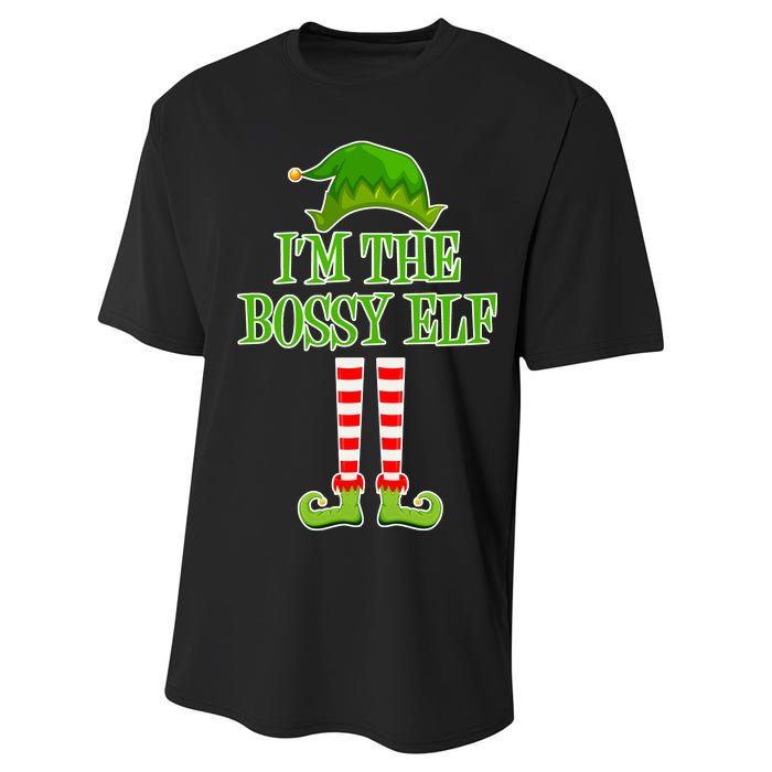 I'm The Bossy Elf Matching Family Christmas Performance Sprint T-Shirt