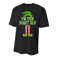 I'm The Bossy Elf Matching Family Christmas Youth Performance Sprint T-Shirt