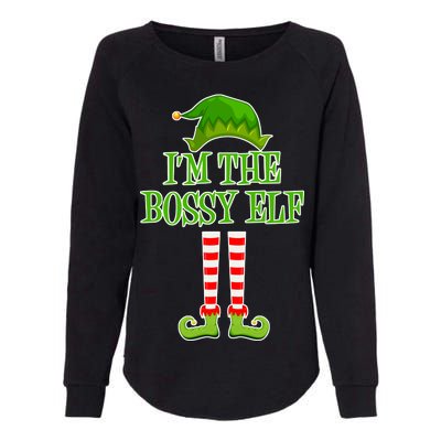 I'm The Bossy Elf Matching Family Christmas Womens California Wash Sweatshirt