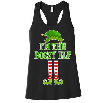 I'm The Bossy Elf Matching Family Christmas Women's Racerback Tank