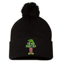 I'm The Bossy Elf Matching Family Christmas Pom Pom 12in Knit Beanie