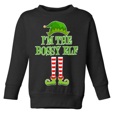 I'm The Bossy Elf Matching Family Christmas Toddler Sweatshirt