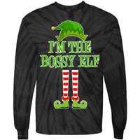 I'm The Bossy Elf Matching Family Christmas Tie-Dye Long Sleeve Shirt