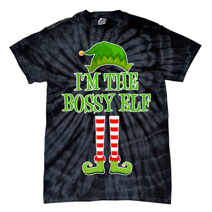 I'm The Bossy Elf Matching Family Christmas Tie-Dye T-Shirt