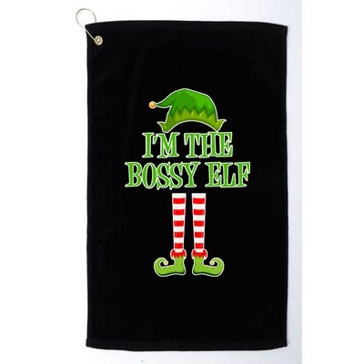 I'm The Bossy Elf Matching Family Christmas Platinum Collection Golf Towel