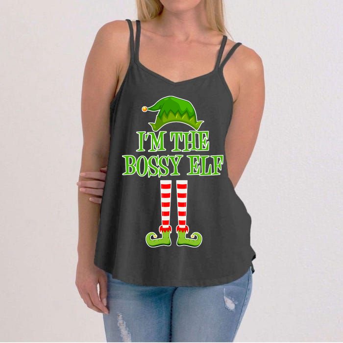 I'm The Bossy Elf Matching Family Christmas Women's Strappy Tank