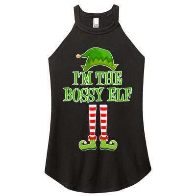 I'm The Bossy Elf Matching Family Christmas Women's Perfect Tri Rocker Tank