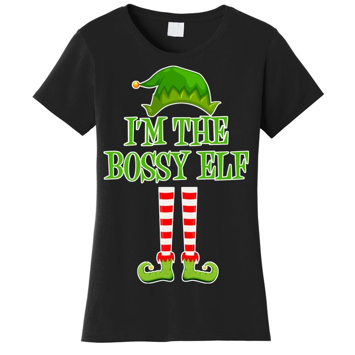 I'm The Bossy Elf Matching Family Christmas Women's T-Shirt