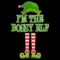 I'm The Bossy Elf Matching Family Christmas Women's V-Neck T-Shirt