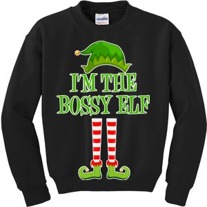 I'm The Bossy Elf Matching Family Christmas Kids Sweatshirt