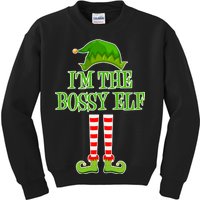 I'm The Bossy Elf Matching Family Christmas Kids Sweatshirt