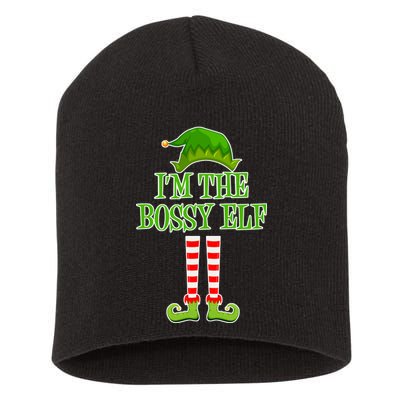 I'm The Bossy Elf Matching Family Christmas Short Acrylic Beanie