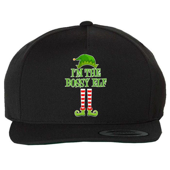 I'm The Bossy Elf Matching Family Christmas Wool Snapback Cap