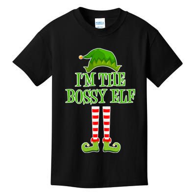 I'm The Bossy Elf Matching Family Christmas Kids T-Shirt