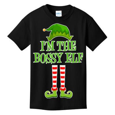 I'm The Bossy Elf Matching Family Christmas Kids T-Shirt