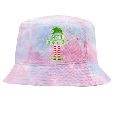 I'm The Bossy Elf Matching Family Christmas Tie-Dyed Bucket Hat