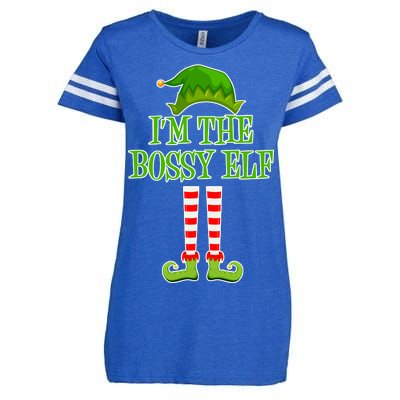 I'm The Bossy Elf Matching Family Christmas Enza Ladies Jersey Football T-Shirt