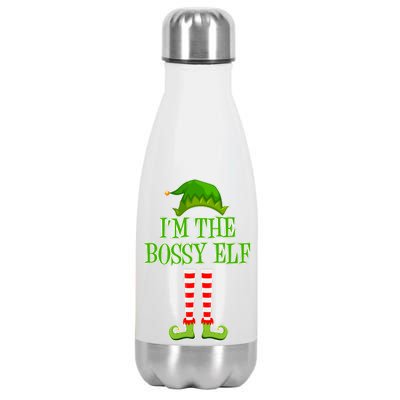 I'm The Bossy Elf Matching Family Christmas Stainless Steel Insulated Water Bottle