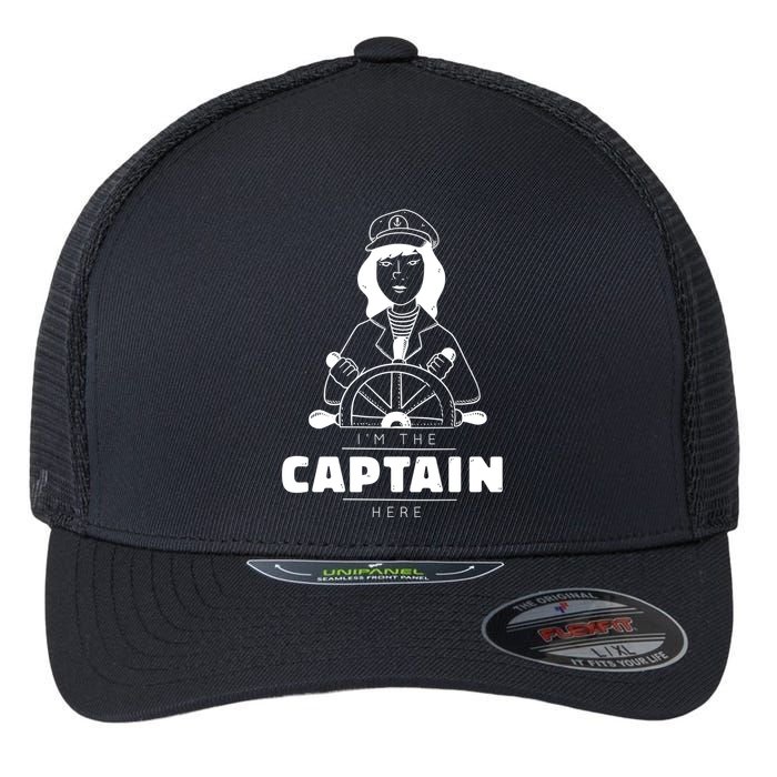 I'm The Captain Here Flexfit Unipanel Trucker Cap