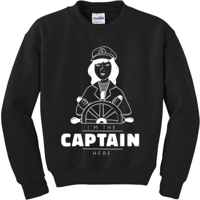 I'm The Captain Here Kids Sweatshirt