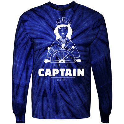 I'm The Captain Here Tie-Dye Long Sleeve Shirt