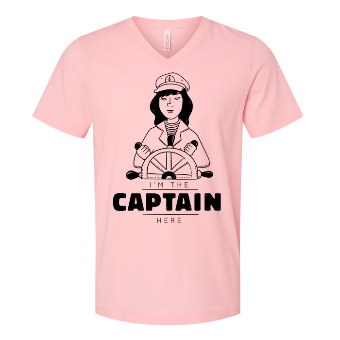 I'm The Captain Here V-Neck T-Shirt
